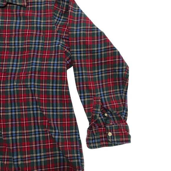 Club Room 100% Cotton Checkered Flannel Size XL Red Green Blue Long Sleeve - Picture 5 of 15